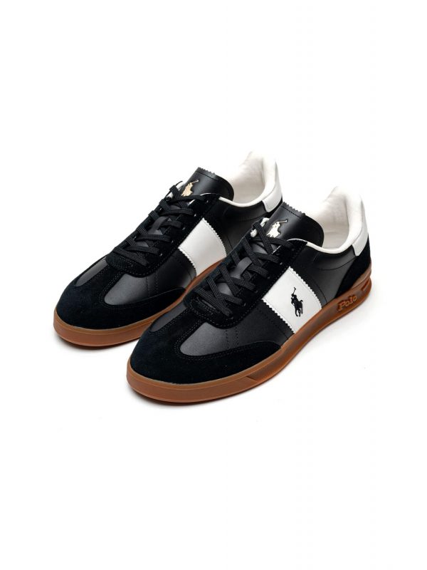 RALPH LAUREN ΠΑΠΟΥΤΣΙΑ SNEAKERS HRT AERA PP-SK-LTL ΜΑΥΡΟ-ΛΕΥΚΟ