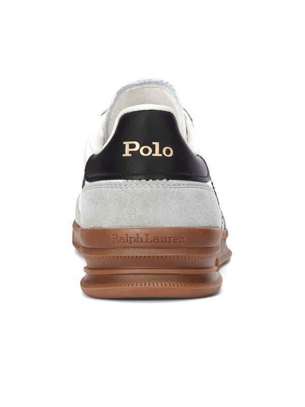 RALPH LAUREN ΠΑΠΟΥΤΣΙΑ SNEAKERS HRT AERA PP-SK-LTL ΛΕΥΚΟ-ΜΑΥΡΟ-ΓΚΡΙ