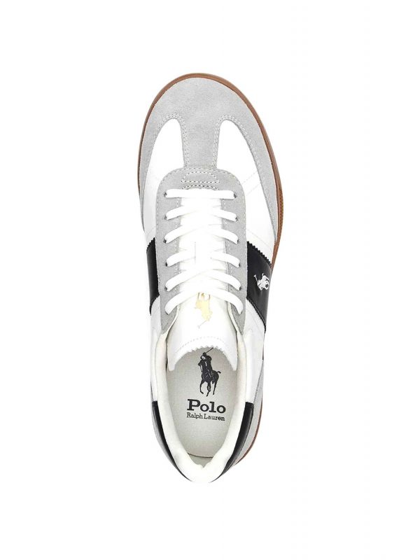 RALPH LAUREN ΠΑΠΟΥΤΣΙΑ SNEAKERS HRT AERA PP-SK-LTL ΛΕΥΚΟ-ΜΑΥΡΟ-ΓΚΡΙ