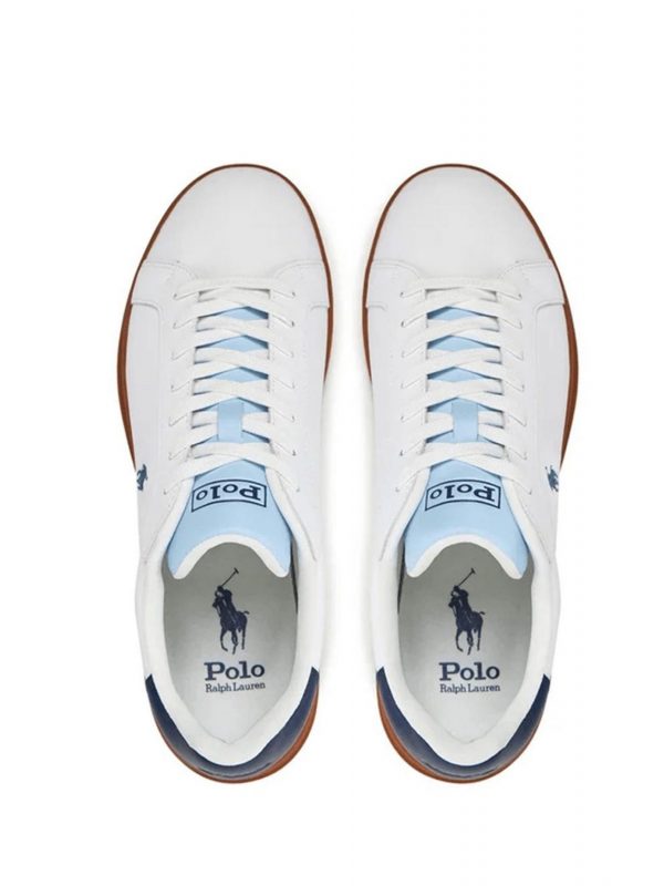 RALPH LAUREN ΠΑΠΟΥΤΣΙΑ SNEAKERS HRT-CRT-SK-LTL ΛΕΥΚΟ-ΜΠΛΕ