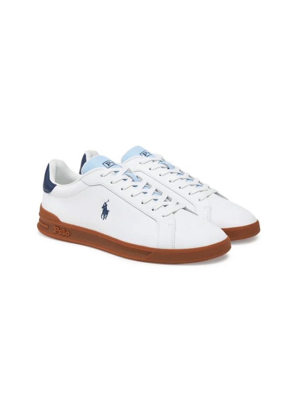 RALPH LAUREN ΠΑΠΟΥΤΣΙΑ SNEAKERS HRT-CRT-SK-LTL ΛΕΥΚΟ-ΜΠΛΕ