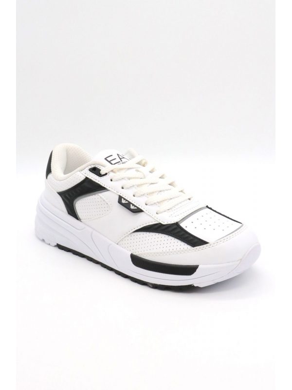 ARMANI 7 ΠΑΠΟΥΤΣΙΑ SNEAKERS LOGO ΛΕΥΚΟ-ΜΑΥΡΟ