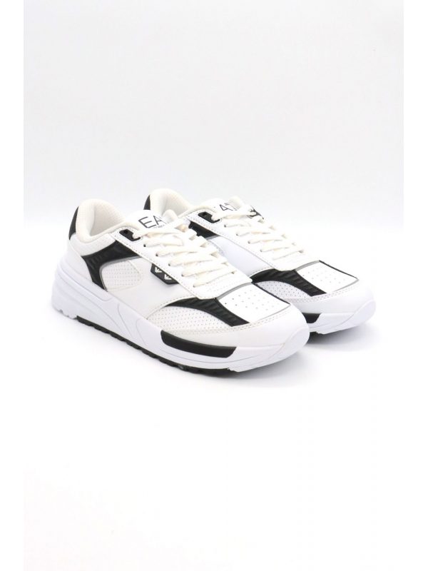 ARMANI 7 ΠΑΠΟΥΤΣΙΑ SNEAKERS LOGO ΛΕΥΚΟ-ΜΑΥΡΟ
