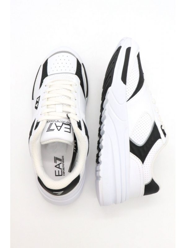 ARMANI 7 ΠΑΠΟΥΤΣΙΑ SNEAKERS LOGO ΛΕΥΚΟ-ΜΑΥΡΟ