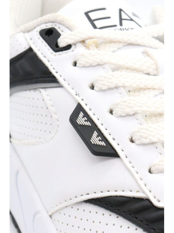 ARMANI 7 ΠΑΠΟΥΤΣΙΑ SNEAKERS LOGO ΛΕΥΚΟ-ΜΑΥΡΟ