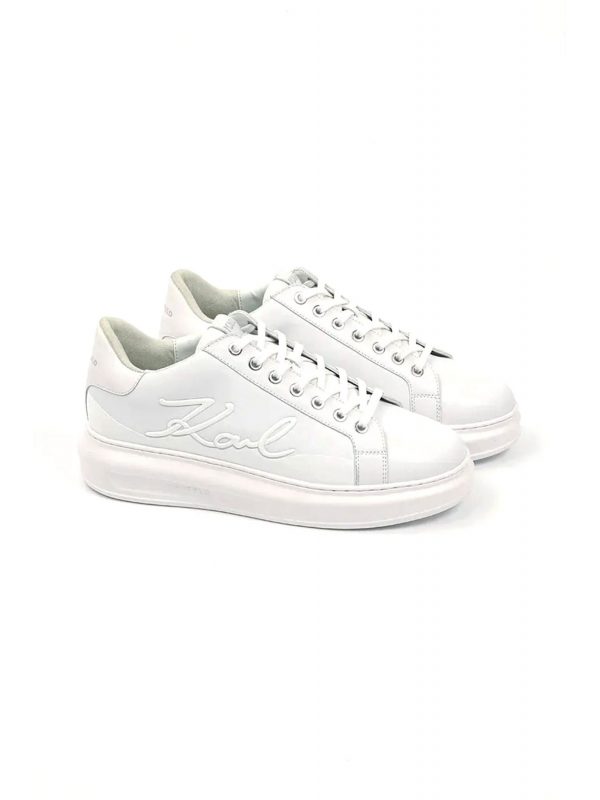 KARL LAGERFELD ΠΑΠΟΥΤΣΙΑ SNEAKERS KAPRI MENS KARL SIGNIA SHINE ΛΕΥΚΟ