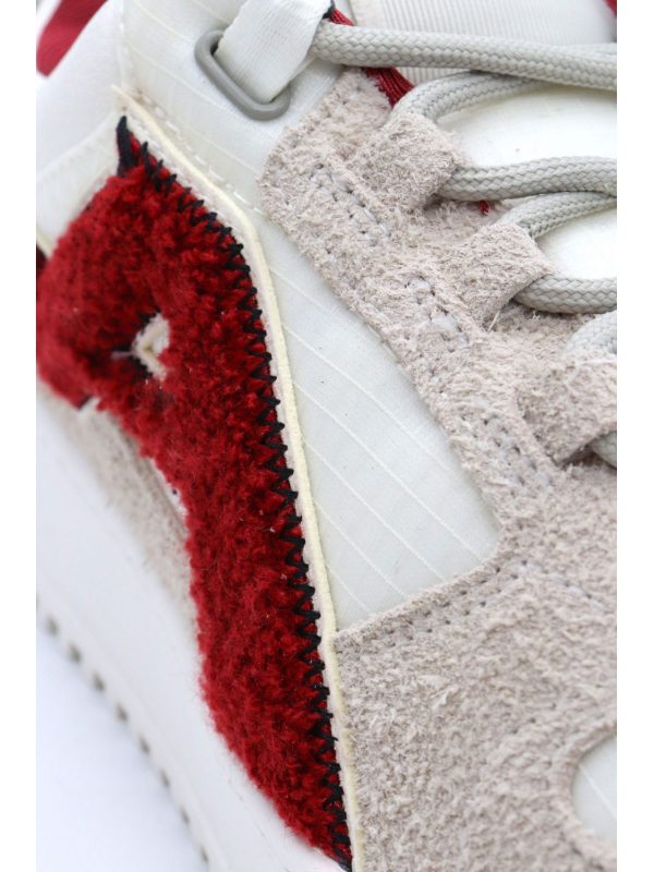 EMPORIO ARMANI ΠΑΠΟΥΤΣΙΑ SNEAKERS LOGO ΛΕΥΚΟ-ΜΠΟΡΝΤΩ