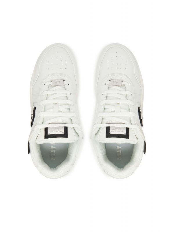 PHILIPP PLEIN ΠΑΠΟΥΤΣΙΑ SNEAKERS SK8R PLEIN LOW LOGO ΛΕΥΚΟ