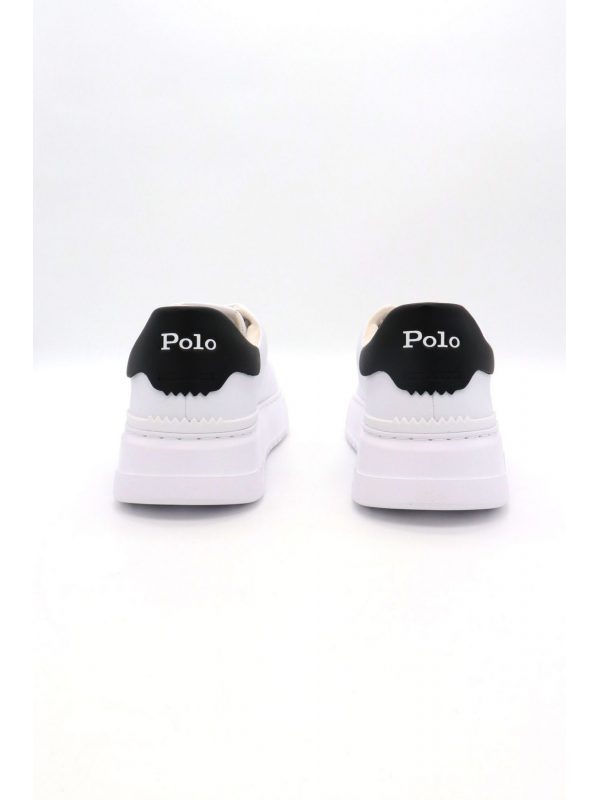 RALPH LAUREN ΠΑΠΟΥΤΣΙΑ SNEAKERS COURT-SK-LTL ΛΕΥΚΟ-ΜΑΥΡΟ