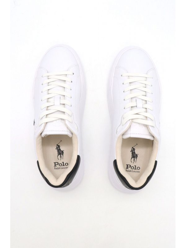 RALPH LAUREN ΠΑΠΟΥΤΣΙΑ SNEAKERS COURT-SK-LTL ΛΕΥΚΟ-ΜΑΥΡΟ