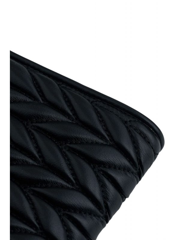 KARL LAGERFELD ΤΣΑΝΤΑ/ΠΟΡΤΟΦΟΛΙ CROSSBODY WEAVE CB WALLET  LOGO ΜΕΤΑΛΛΙΚΟ ΜΑΥΡΟ