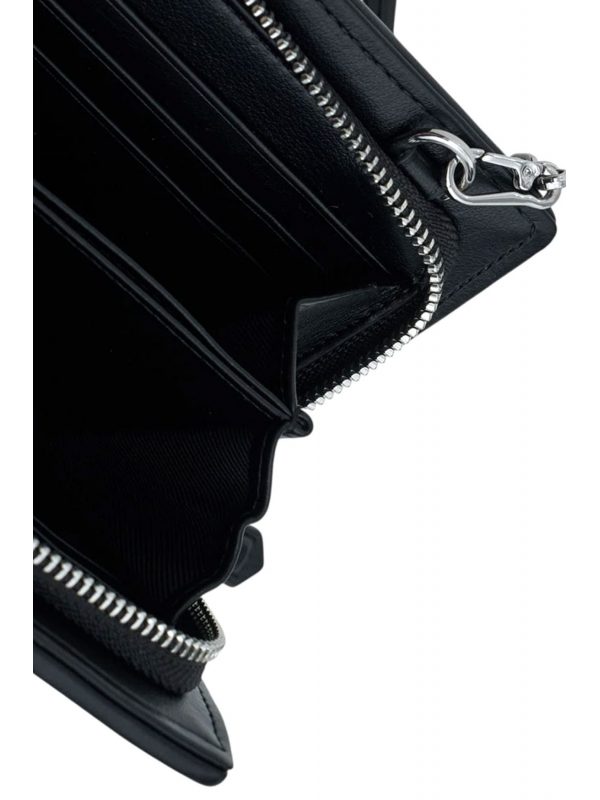 KARL LAGERFELD ΤΣΑΝΤΑ/ΠΟΡΤΟΦΟΛΙ CROSSBODY WEAVE CB WALLET  LOGO ΜΕΤΑΛΛΙΚΟ ΜΑΥΡΟ