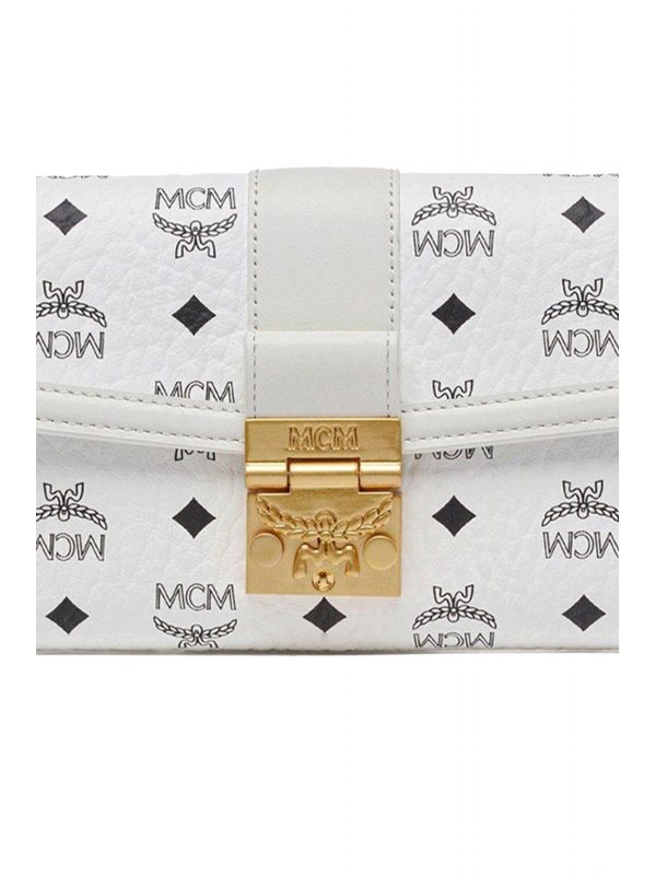 MCM ΠΟΡΤΟΦΟΛΙ ΤΣΑΝΤΑΚΙ TRACY TRIM LTH CHAIN LRG WHITE VIS ΛΕΥΚΟ