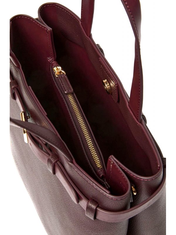 MARELLA ACCESORI ΤΣΑΝΤΑ ΧΕΙΡΟΣ/CROSSBODY SALERNO LOGO ΜΕΤΑΛΛΙΚΟ ΚΑΦΕ