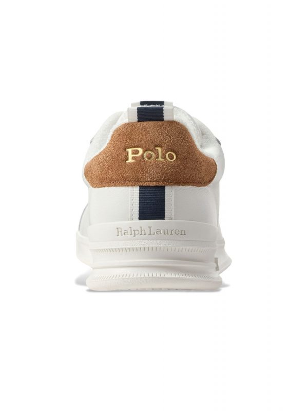 RALPH LAUREN ΠΑΠΟΥΤΣΙΑ SNEAKERS HRT-CRT-RIB-SK-LTL ΛΕΥΚΟ-ΤΑΜΠΑ