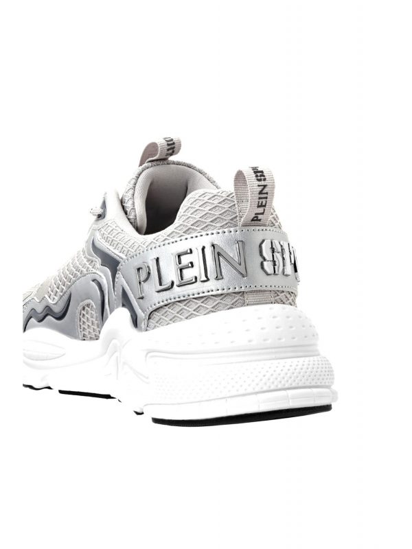 PLEIN SPORT ΠΑΠΟΥΤΣΙΑ SNEAKERS TRACK-KING ΑΣΗΜΙ-ΛΕΥΚΟ