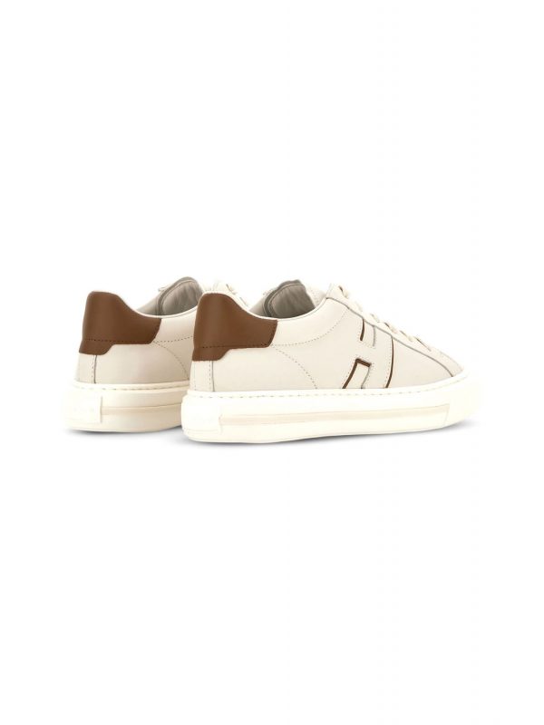 HOGAN ΠΑΠΟΥΤΣΙΑ SNEAKERS H691 ALLACCIATO  H ΛΕΥΚΟ-ΚΑΦΕ
