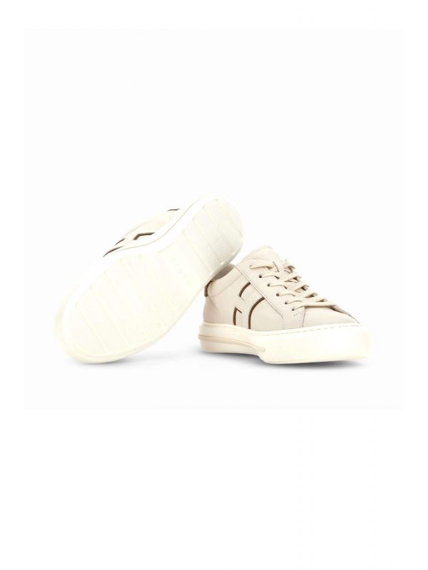 HOGAN ΠΑΠΟΥΤΣΙΑ SNEAKERS H691 ALLACCIATO  H ΛΕΥΚΟ-ΚΑΦΕ