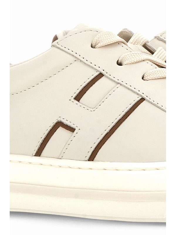 HOGAN ΠΑΠΟΥΤΣΙΑ SNEAKERS H691 ALLACCIATO  H ΛΕΥΚΟ-ΚΑΦΕ