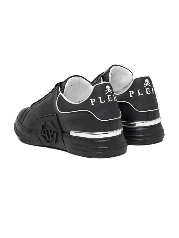 PHILIPP PLEIN ΠΑΠΟΥΤΣΙΑ SNEAKERS LOW TOP HEXAGON LOGO ΜΑΥΡΟ