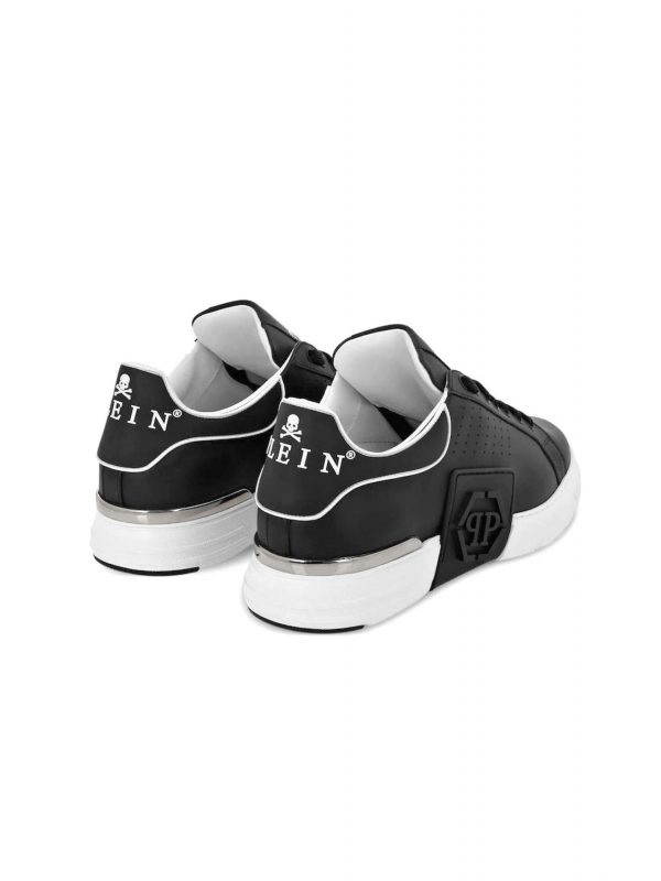 PHILIPP PLEIN ΠΑΠΟΥΤΣΙΑ SNEAKERS LOW TOP HEXAGON LOGO ΜΑΥΡΟ