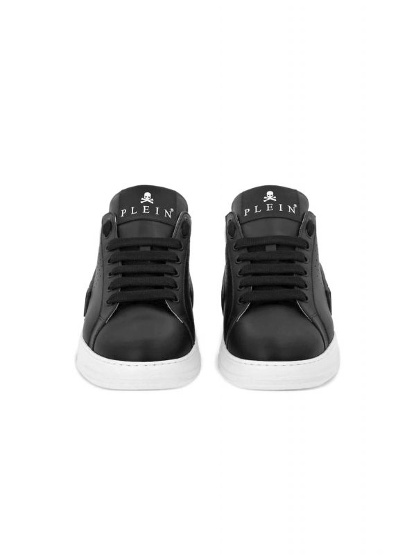 PHILIPP PLEIN ΠΑΠΟΥΤΣΙΑ SNEAKERS LOW TOP HEXAGON LOGO ΜΑΥΡΟ