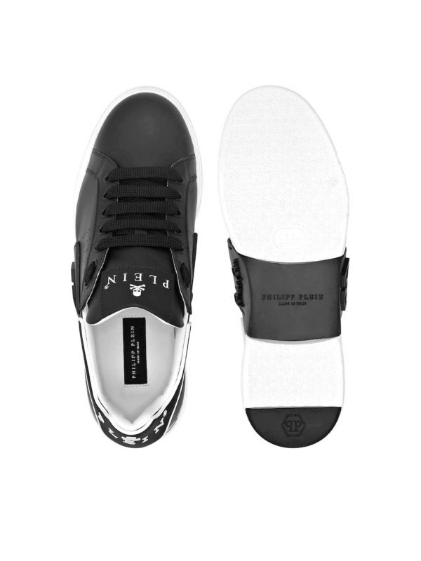 PHILIPP PLEIN ΠΑΠΟΥΤΣΙΑ SNEAKERS LOW TOP HEXAGON LOGO ΜΑΥΡΟ