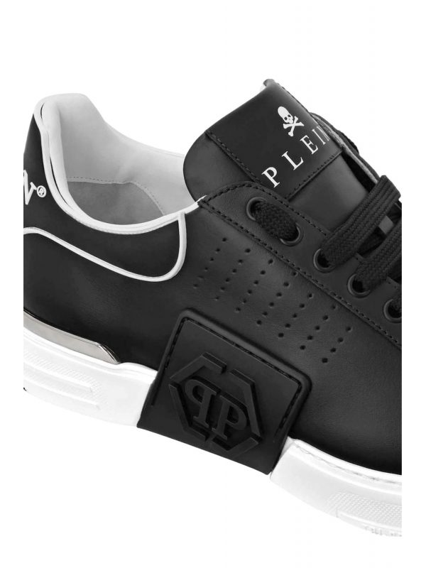 PHILIPP PLEIN ΠΑΠΟΥΤΣΙΑ SNEAKERS LOW TOP HEXAGON LOGO ΜΑΥΡΟ