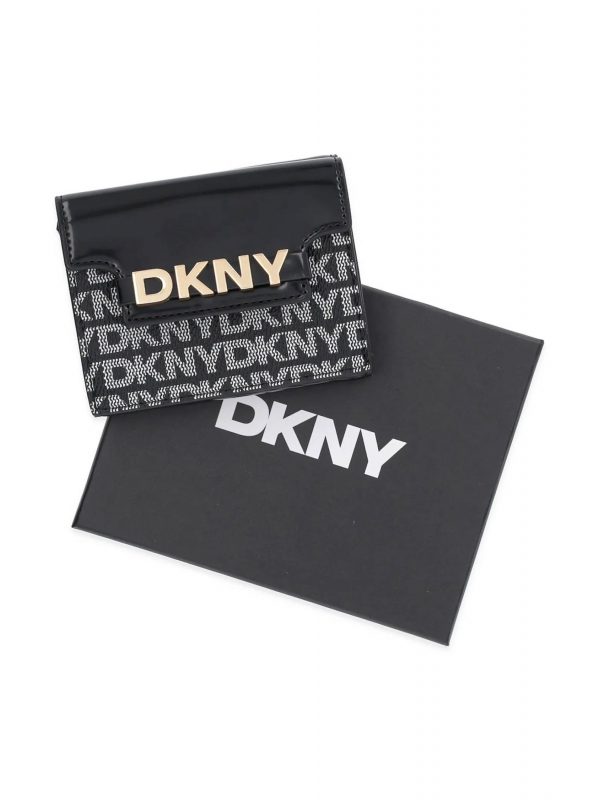 DKNY ΠΟΡΤΟΦΟΛΙ AVRIL ALL OVER LOGO ΜΑΥΡΟ