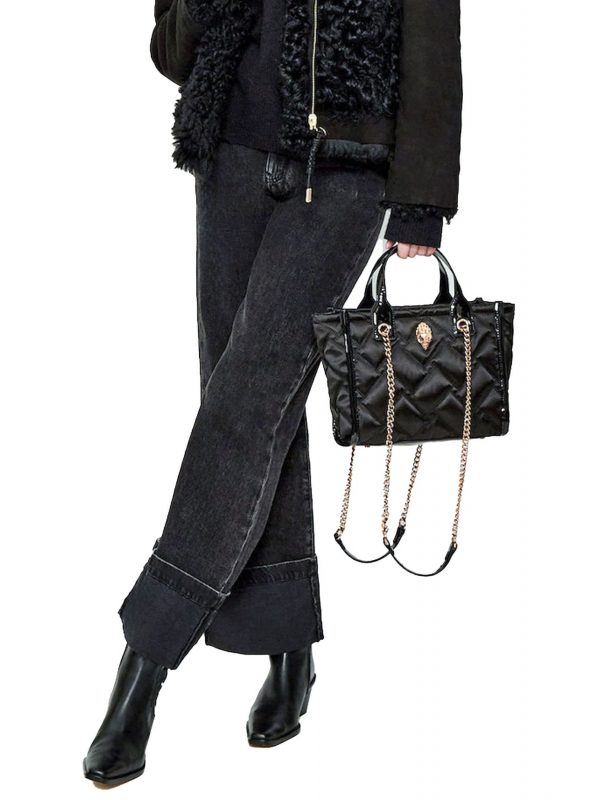 KURT GEIGER ΤΣΑΝΤΑ XEIΡΟΣ/ΩΜΟΥ HOXTON SM SHOPPER AΛΥΣΙΔΑ ΚΑΠΙΤΟΝΕ LOGO ΜΑΥΡΟ