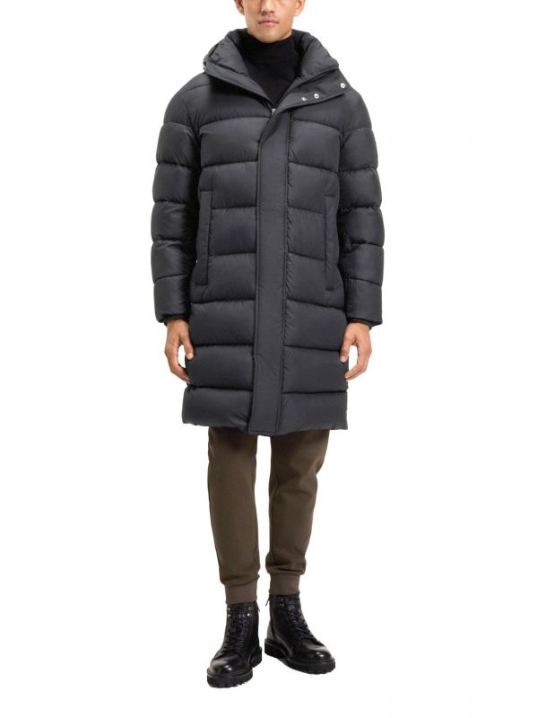 BOSS ΜΠΟΥΦΑΝ PUFFER H-CENUTO HOODIE ΜΑΥΡΟ