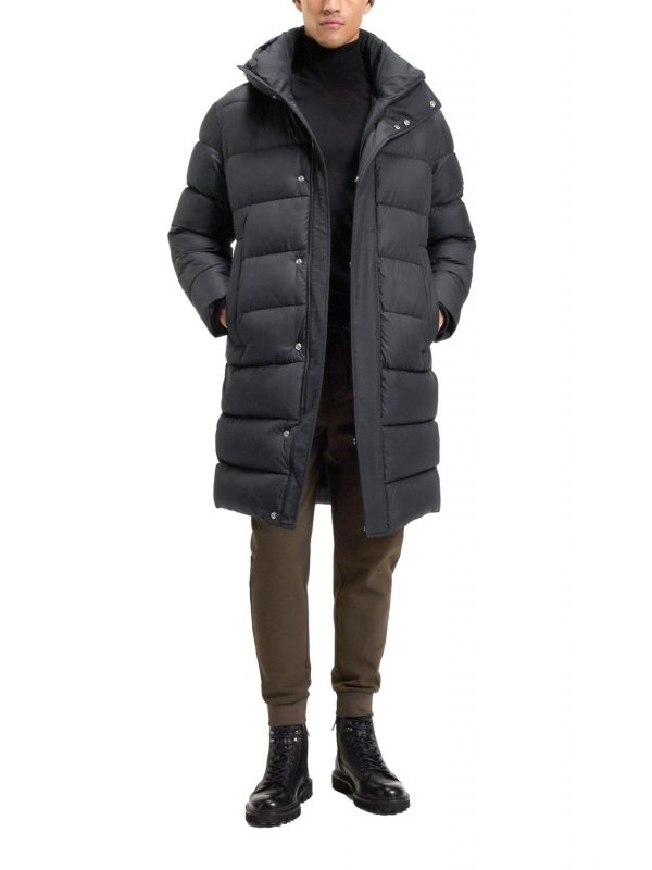 BOSS ΜΠΟΥΦΑΝ PUFFER H-CENUTO HOODIE ΜΑΥΡΟ