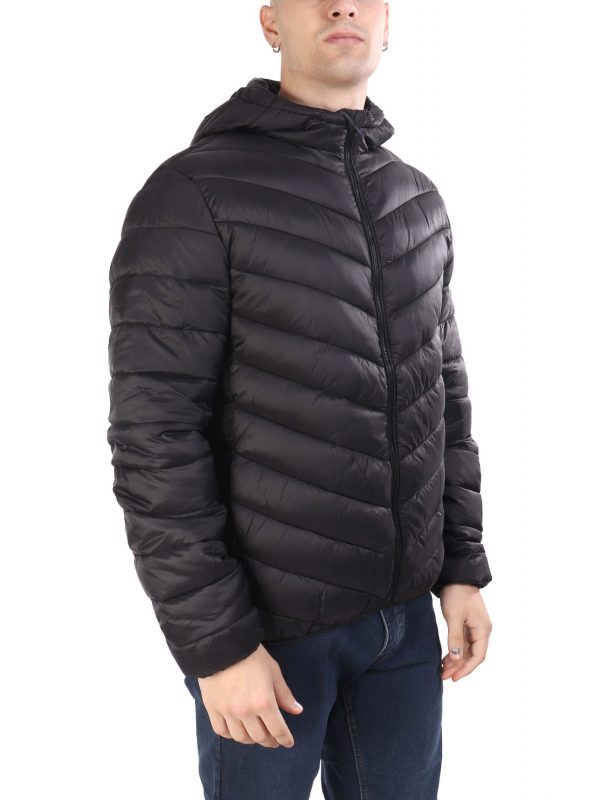 U.S.POLO ASSN ΜΠΟΥΦΑΝ PUFFER HOODIE JEBS LOGO ΜΑΥΡΟ
