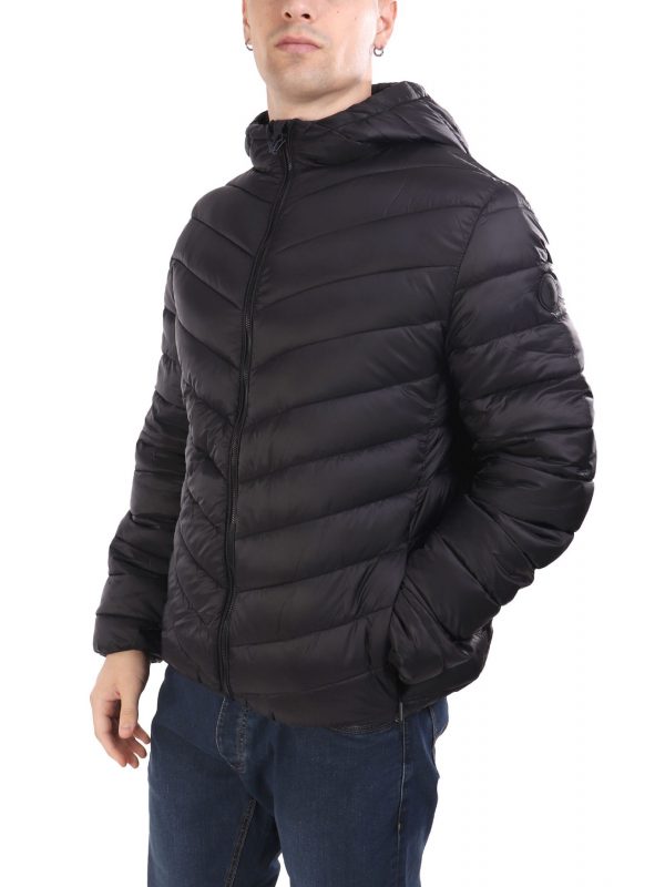 U.S.POLO ASSN ΜΠΟΥΦΑΝ PUFFER HOODIE JEBS LOGO ΜΑΥΡΟ