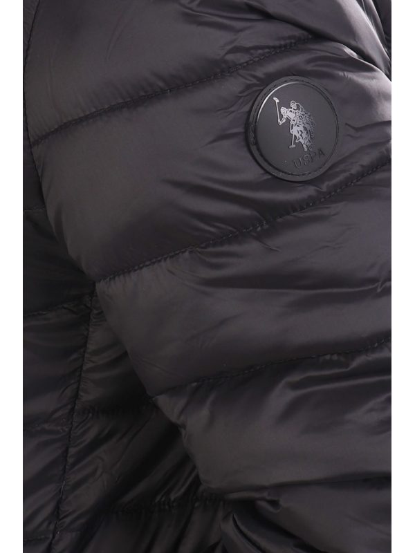 U.S.POLO ASSN ΜΠΟΥΦΑΝ PUFFER HOODIE JEBS LOGO ΜΑΥΡΟ
