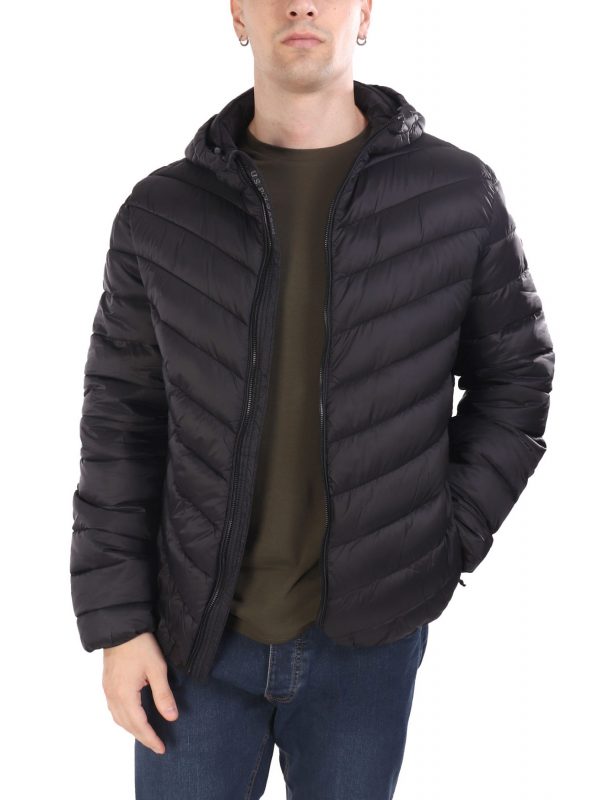 U.S.POLO ASSN ΜΠΟΥΦΑΝ PUFFER HOODIE JEBS LOGO ΜΑΥΡΟ