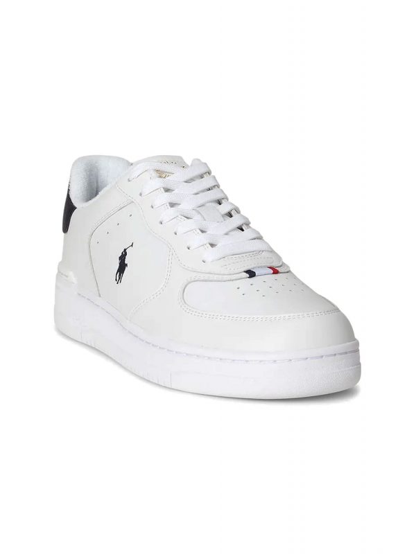 RALPH LAUREN ΠΑΠΟΥΤΣΙΑ SNEAKERS MASTR CT RIB-SK-LTL ΛΕΥΚΟ-ΜΠΛΕ