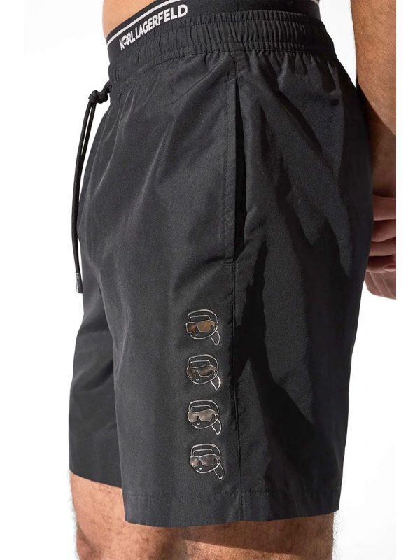 KARL LAGERFELD ΜΑΓΙΩ IKON FUSHION MED BOARDSHORT ΜΑΥΡΟ