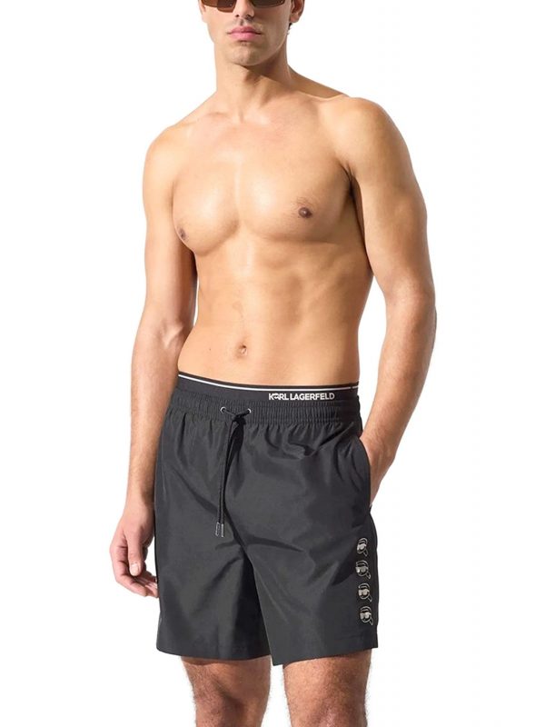KARL LAGERFELD ΜΑΓΙΩ IKON FUSHION MED BOARDSHORT ΜΑΥΡΟ