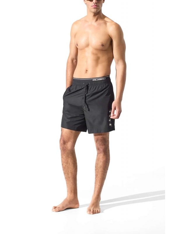 KARL LAGERFELD ΜΑΓΙΩ IKON FUSHION MED BOARDSHORT ΜΑΥΡΟ