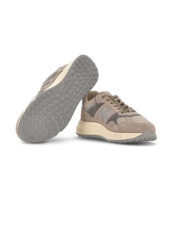 HOGAN ΠΑΠΟΥΤΣΙΑ SNEAKERS HYPERLIGHT ALLACCIATO H ΔΕΡΜΑ ΓΚΡΙ