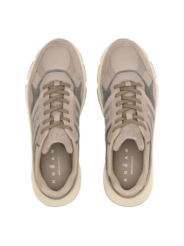 HOGAN ΠΑΠΟΥΤΣΙΑ SNEAKERS HYPERLIGHT ALLACCIATO H ΔΕΡΜΑ ΓΚΡΙ