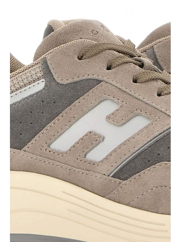 HOGAN ΠΑΠΟΥΤΣΙΑ SNEAKERS HYPERLIGHT ALLACCIATO H ΔΕΡΜΑ ΓΚΡΙ