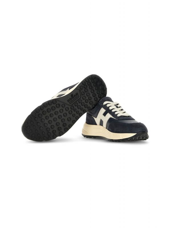 HOGAN ΠΑΠΟΥΤΣΙΑ SNEAKERS HYPERLIGHT ALLACCIATO H ΔΕΡΜΑ ΜΠΛΕ-ΛΕΥΚΟ