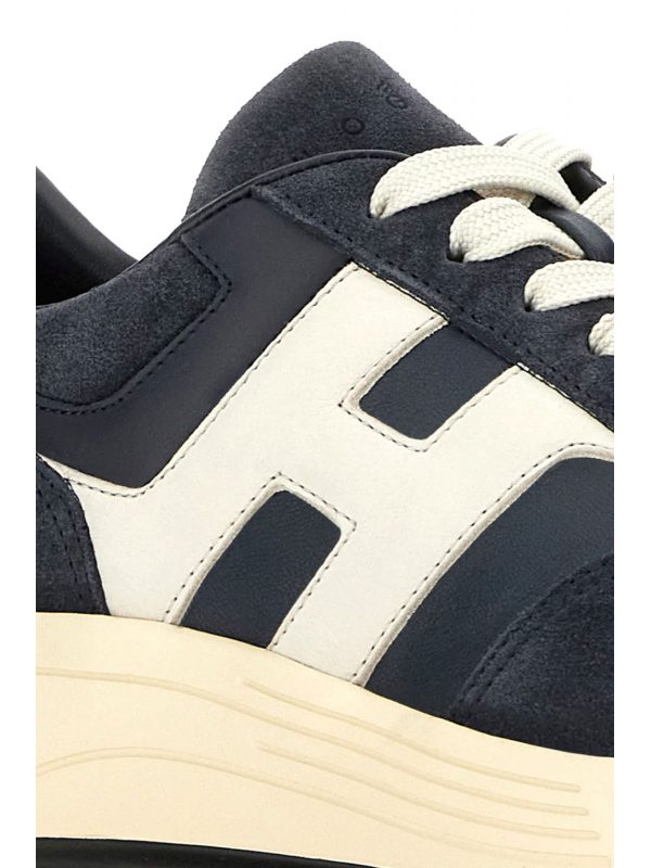HOGAN ΠΑΠΟΥΤΣΙΑ SNEAKERS HYPERLIGHT ALLACCIATO H ΔΕΡΜΑ ΜΠΛΕ-ΛΕΥΚΟ