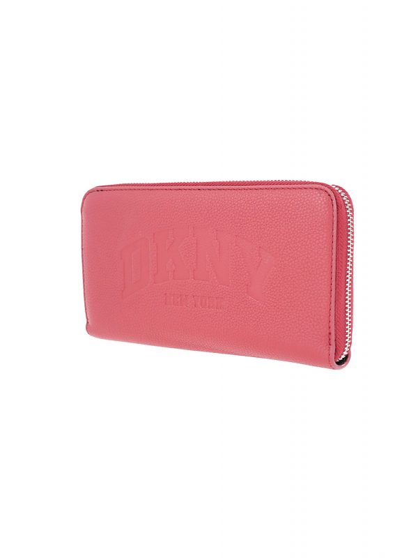 DKNY ΠΟΡΤΟΦΟΛΙ HADLEE LG ZIP AROUND LOGO ΚΟΚΚΙΝΟ