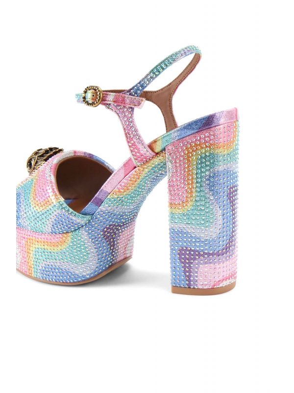 KURT GEIGER ΠΑΠΟΥΤΣΙΑ ΠΕΔΙΛΑ KENSINGTON PLATFORM SDL ΣΤΡΑΣ LOGO ΠΟΛΥΧΡΩΜΟ