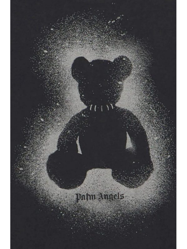 PALM ANGELS T-SHIRT SPRAY BEAR OVER TEE ΜΑΥΡΟ