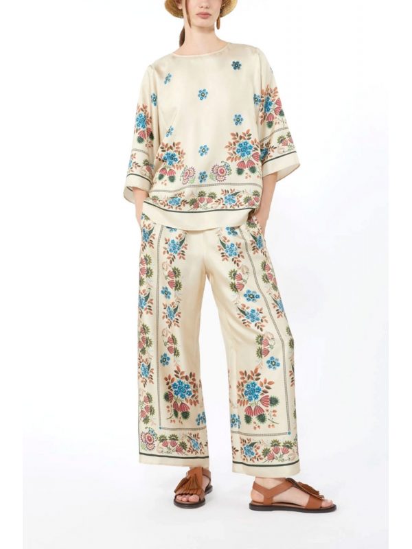 MAX MARA WEEKEND ΠΑΝΤΕΛΟΝΑ WKDSNACK FLORAL ΜΠΕΖ