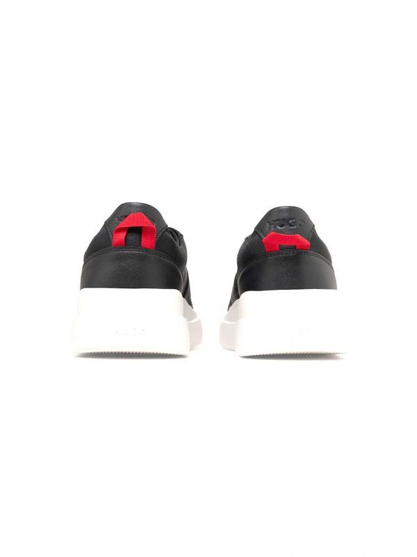 HUGO ΠΑΠΟΥΤΣΙΑ SNEAKERS BLAKE_TENN_BLNYPU LOGO ΜΑΥΡΟ
